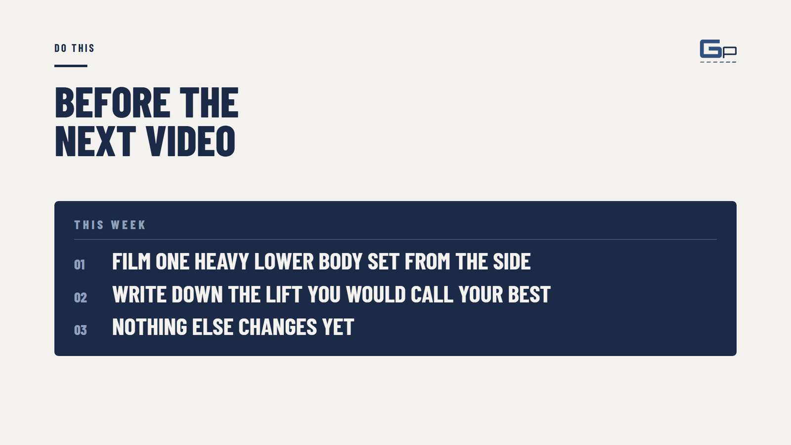 Course slide: do this before the next video